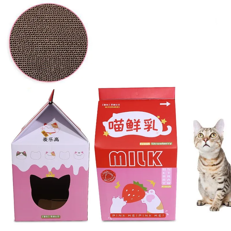 Milk-Box-Cat-House-Cat-Carton-Nest-Cat-Scratch-Board-Grinder-Claw-Wear-Resistant-Supplies-Pet (1)