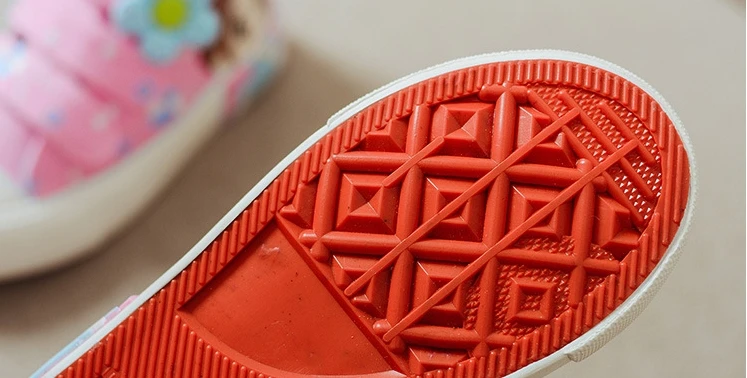 New Children Girls Canvas Shoes Floral Cute Bow Printed Kids Lace Up Sneakers Breathable Baby Kids Girls Shoes Size 25-37