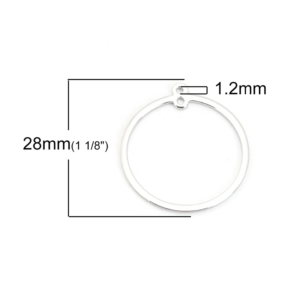 DoreenBeads модные медные Подвески Круг Золотое кольцо для самодельных ювелирных изделий Аксессуары 28 мм x 25 мм("), 2 шт
