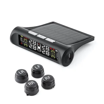 

Solar Power TPMS Car Tire Pressure Monitoring System Digital LCD Display External Sensors for VW Toyota SUV Temperature Warning
