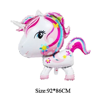 Large unicorn 1 1 шт. 57*58 см розовый маленький воздушный шар Лошадь Единорог гелиевый воздушный шар покрытый фольгой детские игрушки свадьба день рождения животные вечерние принадлежности для декора - Цвет: Large unicorn 1