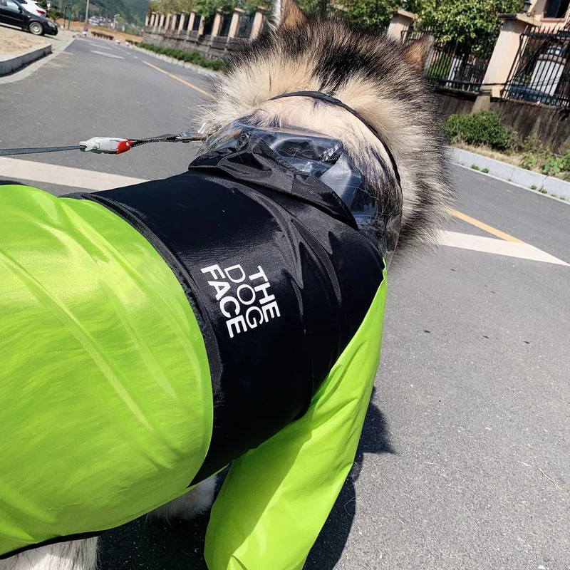 Fashion Pet Dog Raincoat Bulldog Rain Coat Waterproof Jacket Face Outfit Clothes Medium Large Dogs Labrador Costume | Дом и сад