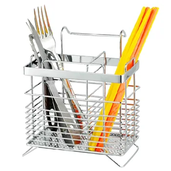 

Stainless Steel Rectangular Hanging Utensil Drying Rack Chopsticks Spoons Drainer Basket Flatware Storage Drainer Kitchen