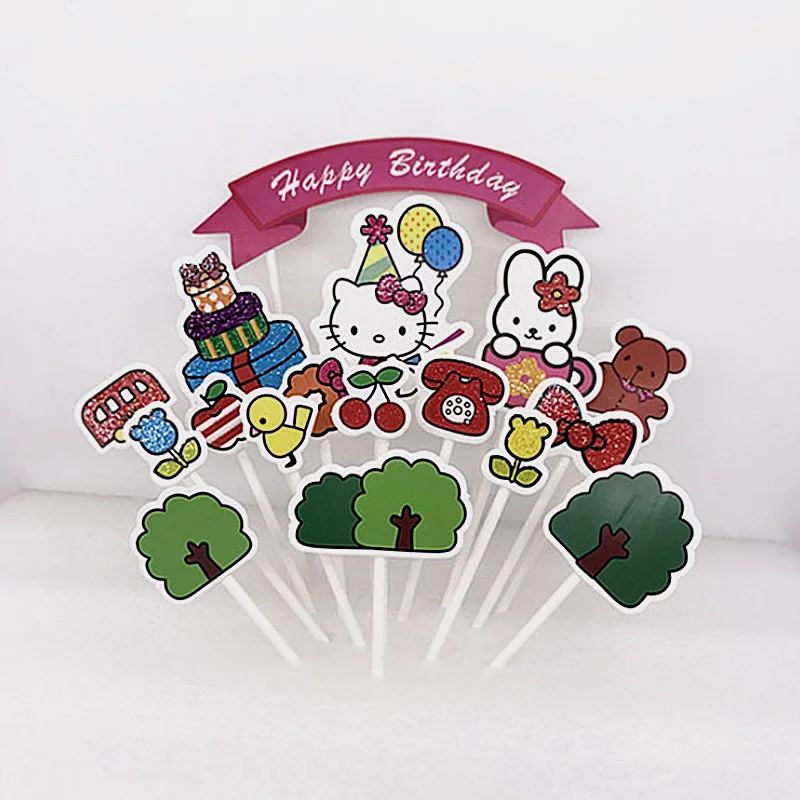 

INS Paperboard Happy Birthday Cake Topper Sailing Boat Birthday Cupcake Topper Supplies for Kids Birthday Party Cake Decorations