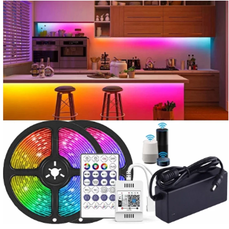 Пиксельная Светодиодная лента WS2811 12 в 5050 RGB30led/m управление через приложение умное