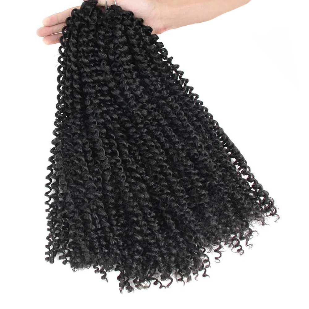

18" Passion Twist Crochet Braids Synthetic Braiding Hair Black For Women Crochet Hair Extensions