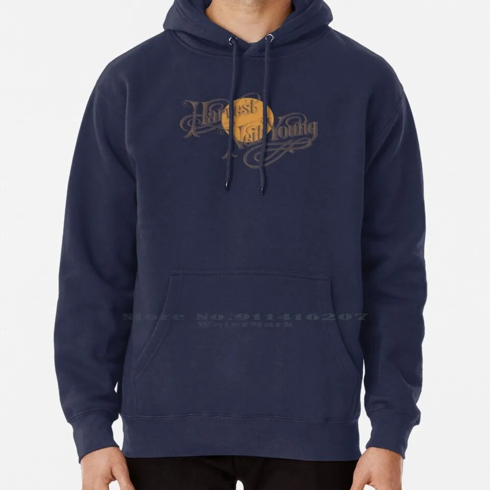 Harvest ( Distressed Design) Felpa Con Cappuccio Maglione 6Xl Cotone Neil Crazy Classic Young Harvest Nash Crosby Jam Stills Musica Folk Icon