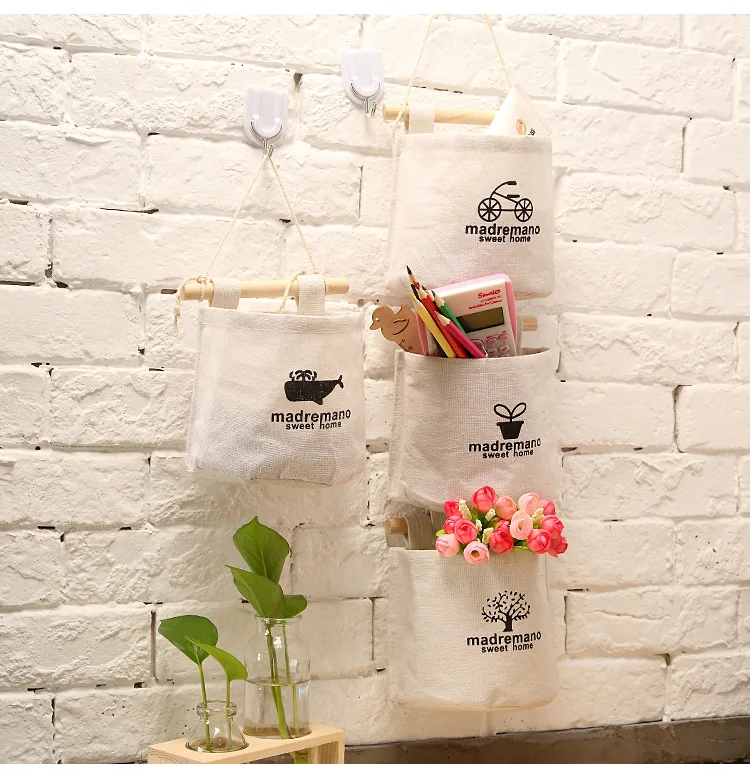 South Korea Home Storage Bag Hanging Bag Wall Wardrobe Hanging Bag Nostalgic Diablement Fort Hanging Bag Bedside