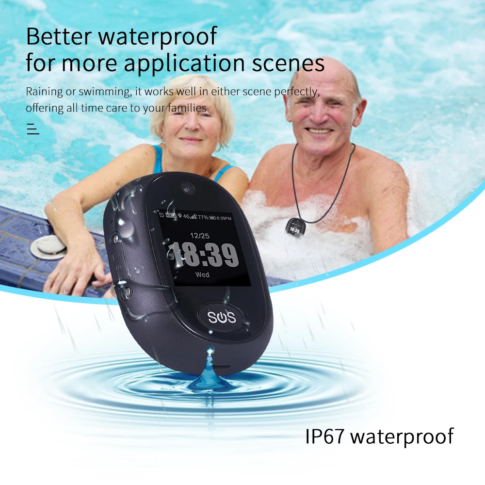 New Real 4G LTE Personal GPS Tracker Waterproof IP67 Smart Tracking Pendant Health Management Two-way Talk HD Camera Free APP