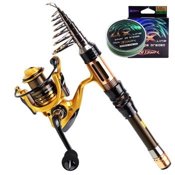 

Sougayilang 1.3-2.4m Portable Telescopic Fishing Rod and 13+1 BB Spinning Reel Combo Carp Fishing Set with Free Fishing Line