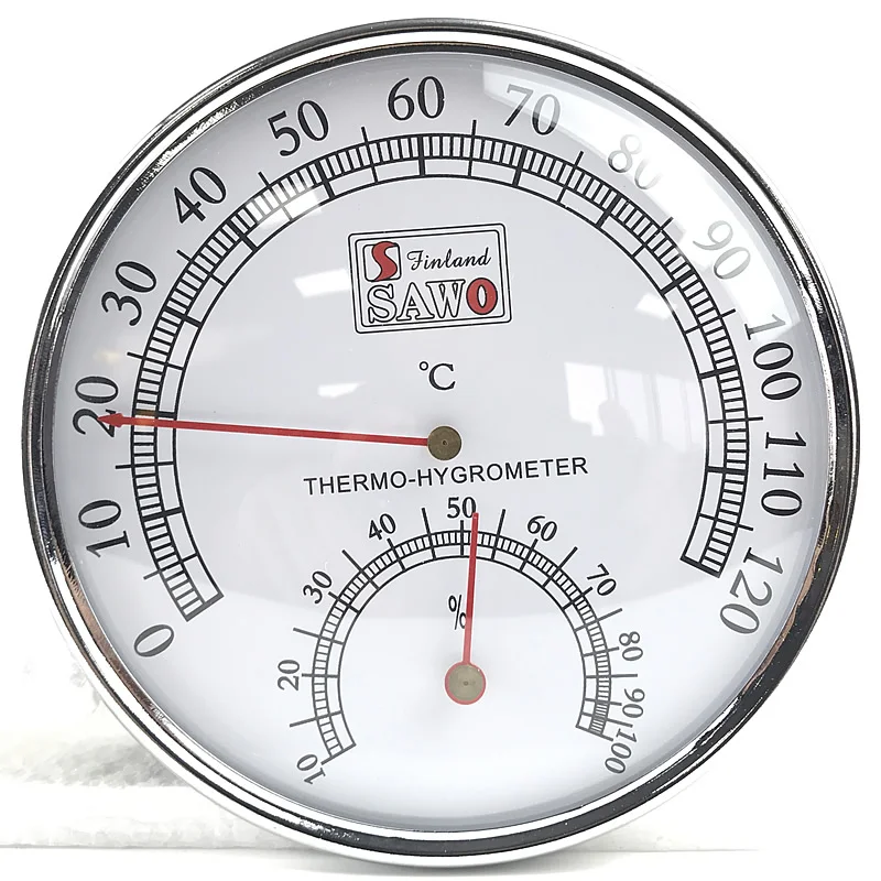 Sauna Thermometer Metal Case Steam Sauna Room Thermometer Hygrometer Bath And Sauna Indoor Outdoor 2