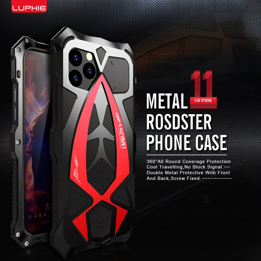 Metal 360 Full Protect Armor Case For iPhone 11 Case Funda Coque For iPhone Xs Xr 11 Pro Max Phone Case Cover Shockproof Luxury