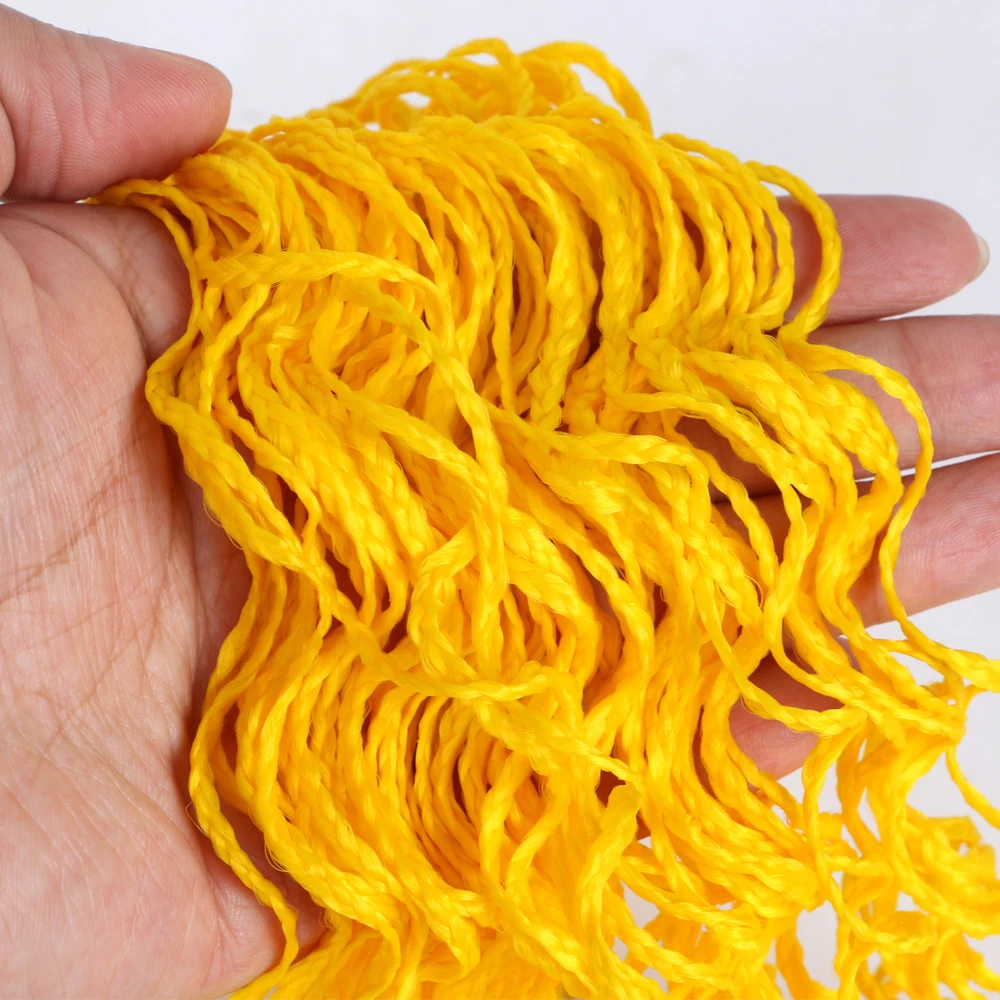 Yellow Sallyhair, Zizi, косички, вязанные крючком, коробка, косички, цветные синтетические волосы для наращивания, коричневый, блонд, вязанные волосы, 48 прядей/упаковка - Цвет: Yellow
