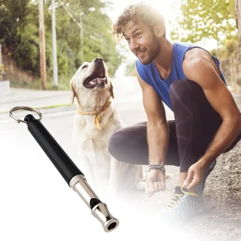 New Puppy Pet Dog Whistle Twotone Ultrasonic Flute Stop Barking Ultrasonic Sound Repeller Cat Training Keychain Upgrade 6