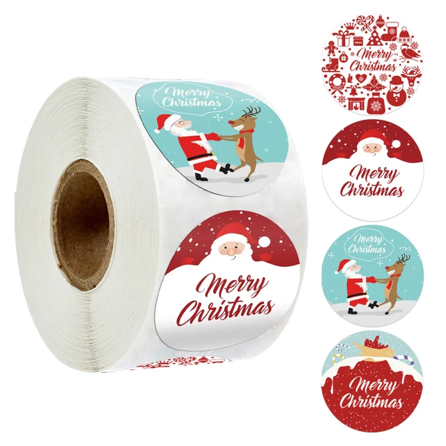 250pcs/Roll 6 Designs Adhesive Christmas Gift Name Tags Xmas Stickers  Present Sealing Labels Christmas Decals