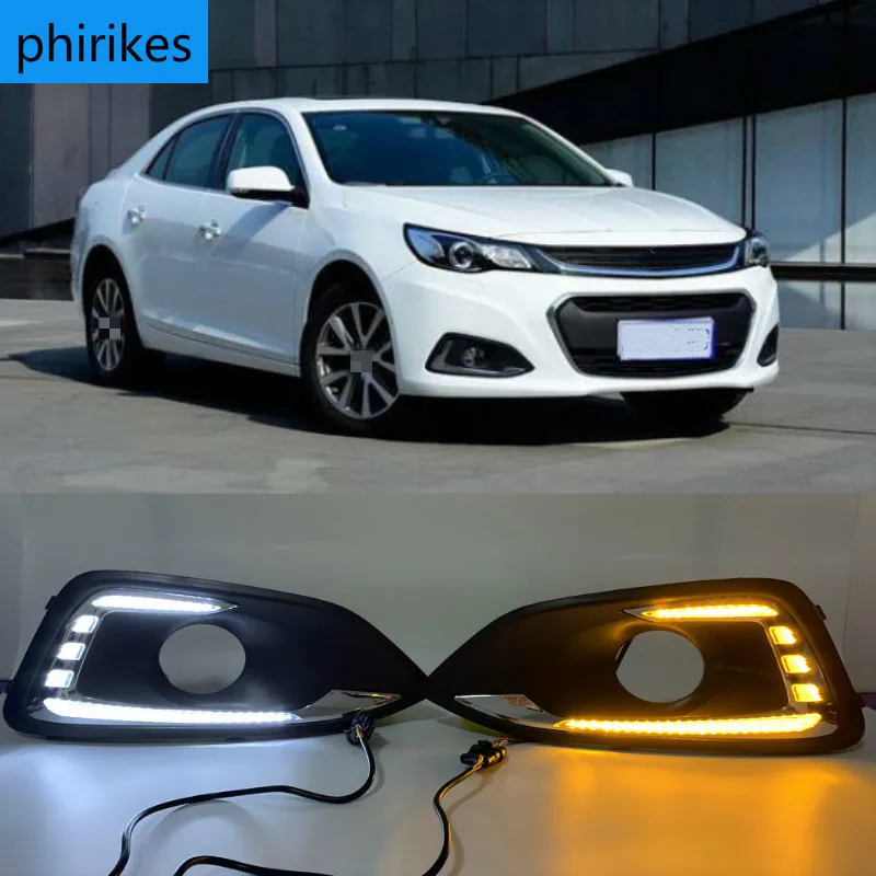 

2 шт. для Chevrolet Chevy Malibu 2016-2018 DRL с сигнал поворота Габаритные светильник противотуманная фара Дневной светильник Тюнинг автомобилей