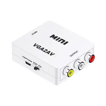 

VGA to AV Mini Converter Adapter with 3.5mm Audio 1080P VGA to AV HD Converter Conversor For PC to TV HD Computer to TV