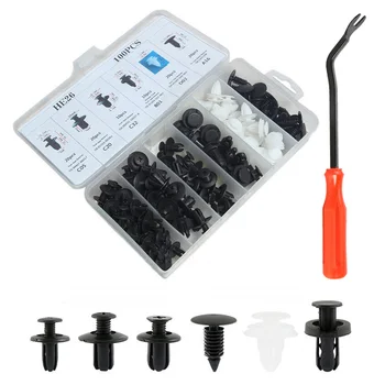 

100pcs/box Mixed Car Auto Clips Nylon Plastic Retainers Rivets Fasteners 6 Sizes Universal 6 inch Removal Tools