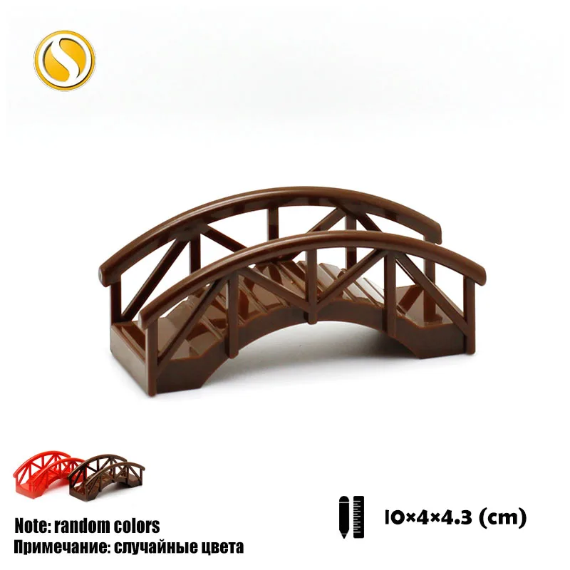 Big Building Block City Farm Architecture Accessories Fence Pillar Bridge Ladder Compatible Big Brick DIY Toys For Children Gift