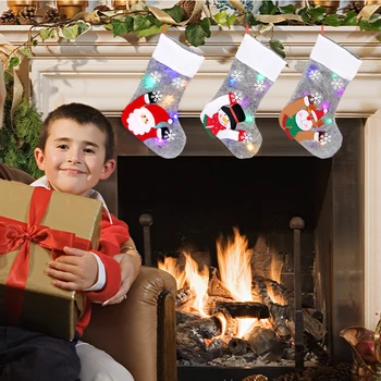 

Children Gift Bag Christmas Decorations Santa Claus Snowman Socks Christmas Tree Pendant Christmas Socks Decoration Bags