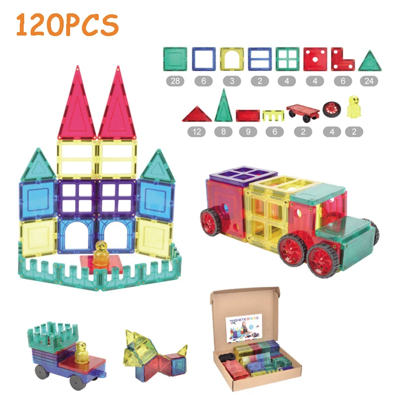 Magnetic piece Building Blocks building magnetic color window construction piece children building interactive toys DIY