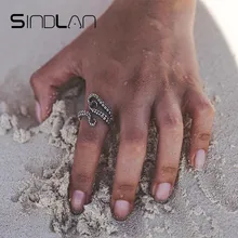 SINDLAN богемный серебряное кольцо в стиле ретро Регулируемый кольца с Осьминогами для Для женщин Прохладный моды палец кольцо с орнаментом Европейский Стиль ювелирные изделия кольца для женщин кольцо женское