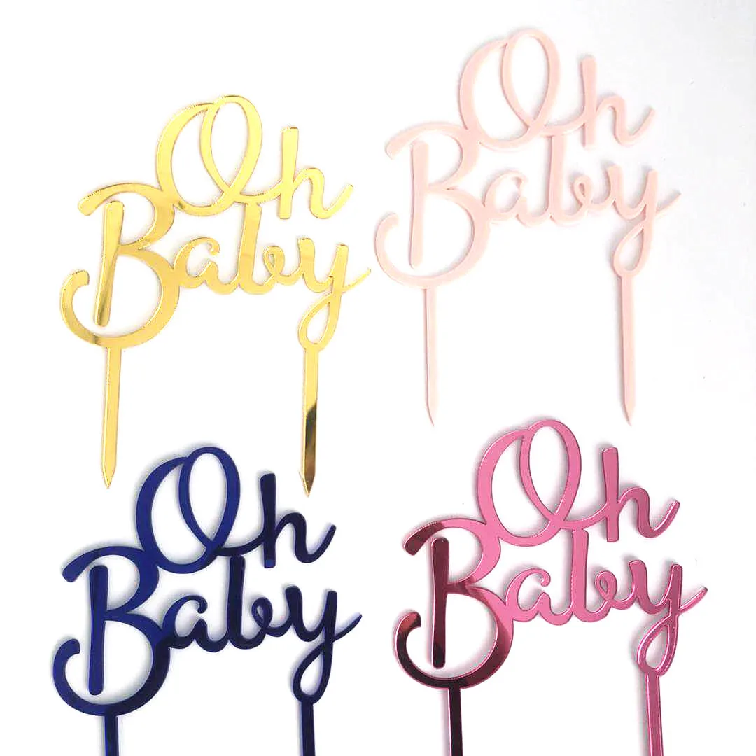Oh Baby акриловые Топпер для торта «С Днем Рождения» для девочек и мальчиков Детские вечерние украшения кекс топперы материалы для украшения тортов