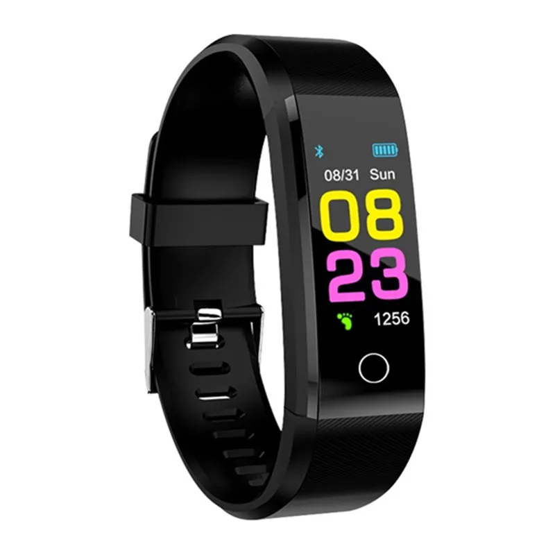 Высококачественные новые умные часы для мужчин и женщин, монитор сердечного ритма, кровяное давление, фитнес-трекер, умные часы, спортивные часы для ios android+ коробка - Цвет: Черный