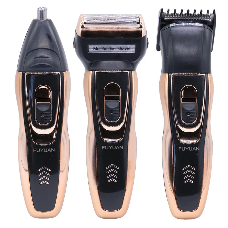 

Fu yuan Dual Battery Electric Shaver Three-in-One Men Shaver Hairdressing Tool Fully Washable Beard Knife