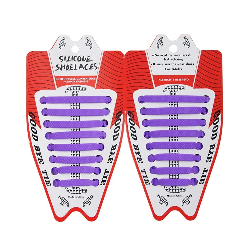16 шт./лот шнурки без галстука для женщин и мужчин силиконовые шнурки для обуви эластичные унисекс шнурки из парусины обувь на шнуровке Cordones Zapatilla - Цвет: Purple