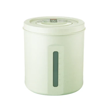 

Round Plastic Storage Kitchen Food Cereal Grain Storage Box Bean Rice Bottle Container