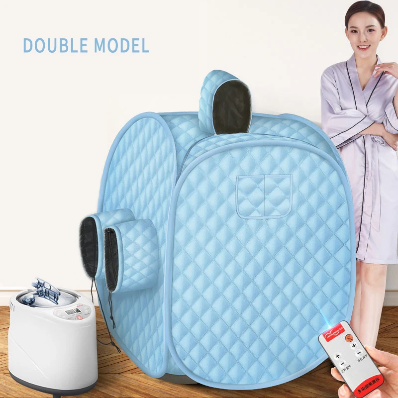 2 person Blue 2Л Паровая сауна портативная спа-комната домашняя выгодная для всего тела для похудения Складная детоксикационная терапия Паровая Складная сауна кабина сауна генератор - Цвет: 2 person Blue