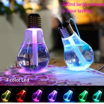 

USB humidifier mist maker powered discoloration bulb humidifier ultra quiet 7-color night light air humidifier for home office