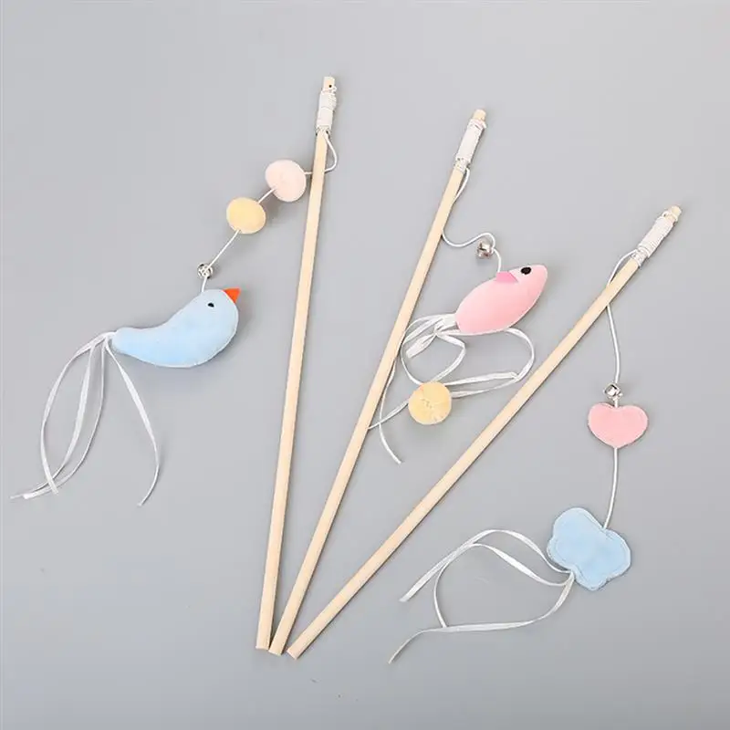 3 шт. игрушка для домашних питомцев кошек тойсвуд стержень колокольчик плюшевая палочка кошатник палочка кошка интерактивные игрушки деревянный стержень мышь игрушка