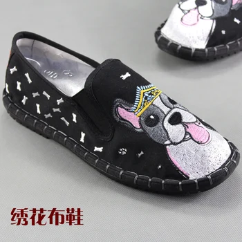

2019 handmade old Beijing embroidery shoes men's classic casual shoes social shoes peas shoes Facebook shoes tide