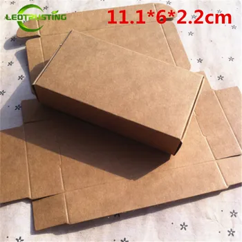 

Leotrusting 50pcs//pack 11.1*6*2.2cm Brown Kraft Paper Box Natural Kraft Paper Gift Packaging Box Handmade Soap Gift Paper Boxes