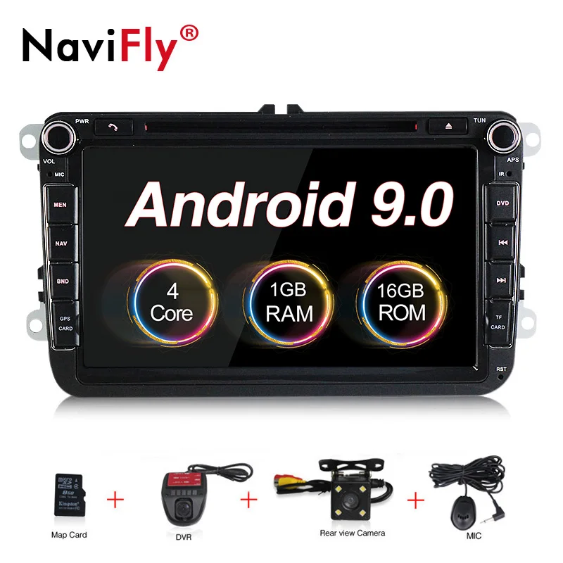 Discount Android 9.0 quad core 1024*600 car dvd player for skoda VWPOLO GOLF 5 6 PASSAT CC TIGUAN TOURAN Fabia Caddy free shipping 0