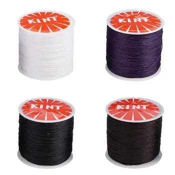 

4 Rolls 0.5mm Round Waxed Polyester Cord Thread Jewelry Beading String 106m/Roll