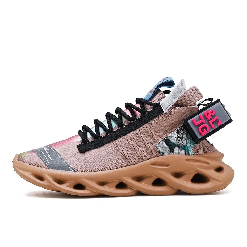 Популярные мужские кроссовки амортизирующая Подушка дышащая легкая удобная обувь уличные спортивные кроссовки для ходьбы - Цвет: brown-2