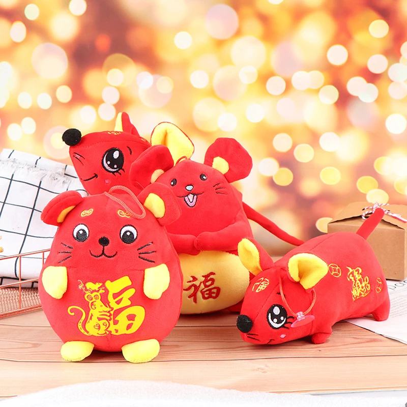 2020 крыса год игрушка талисман Kawaii плюшевая кукла мышка китайский новогодний