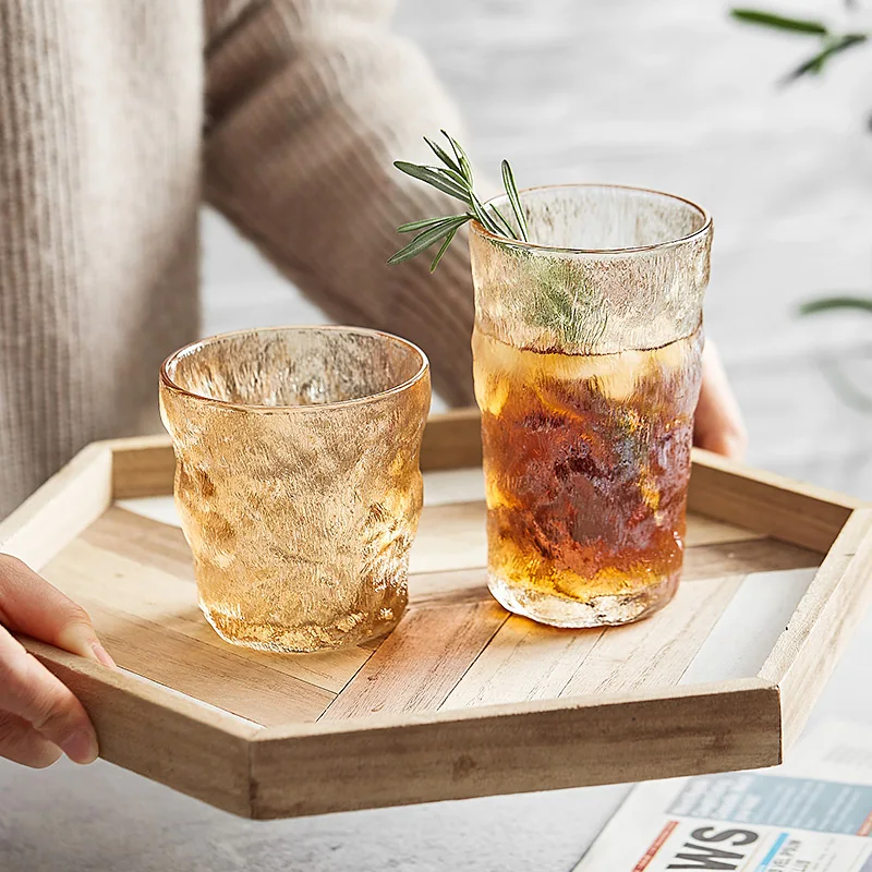 

Glacier Pattern Glass Creative Transparent Water Cup Milk Cup Water Cup Frosted Japanese Lovers Water Cup
