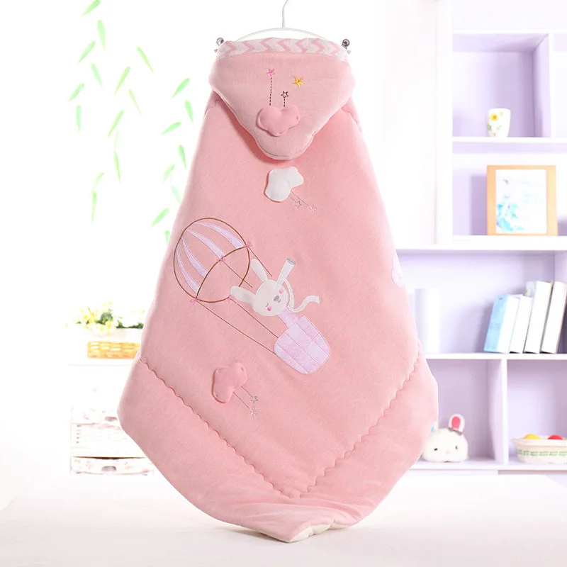 fly pink 1 Детский весенний спальный мешок с кроликом, хлопковый Конверт для новорожденных, детское одеяло 100*100 см - Цвет: fly pink 1