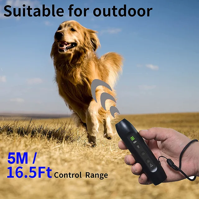 Repellente Ultrasonico Per Cani 3 In 1 - Addestratore Anti-Abbaiamento Portatile