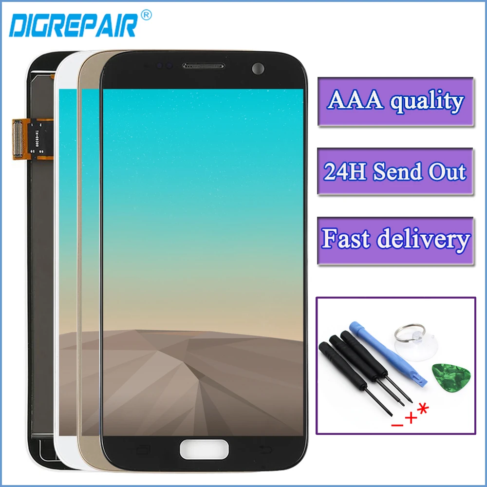 

G930F LCD AAA For Samsung Galaxy S7 G930F G930A G930V LCD Display Touch Screen Digitizer Replacements For Samsung S7 LCD Screen