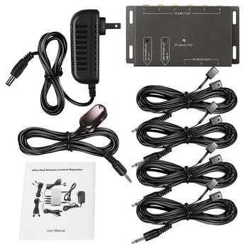 

HFES IR Remote Extender Transponder 1 Receiver 8 Emitters Infrared Repeater System Kit US Plug