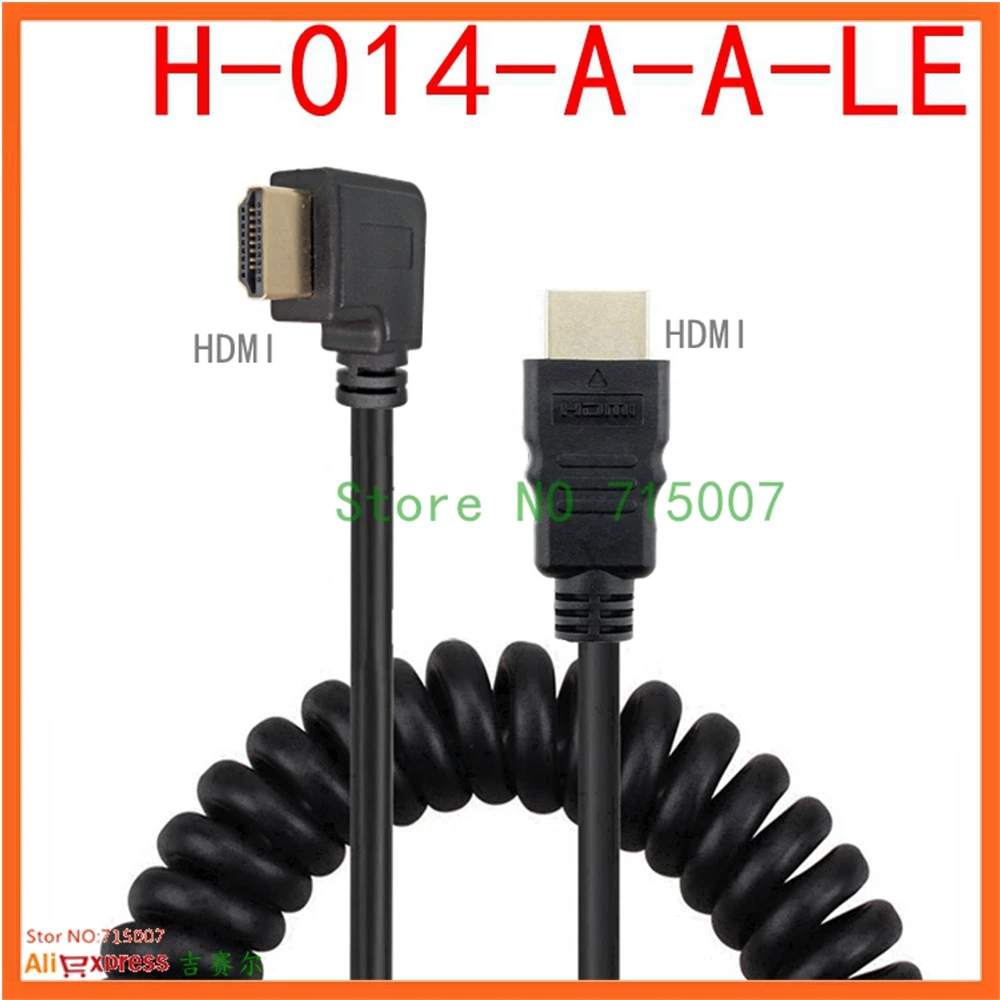 0,5 м/1,5 м HDMI к правый и левый Угол Mini HDMI и Micro HDMI кабель со штыревыми соединителями на обоих концах для подключения стрейч витая пружина гибкий кабель с ПВХ изоляцией V1.4 DSLR