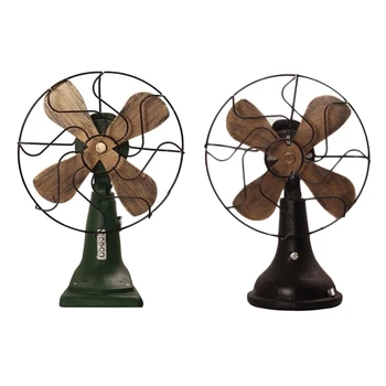 

Retro Nostalgic Fan Home Vintage Fan Miniature Europe Style Figurines Home Decor