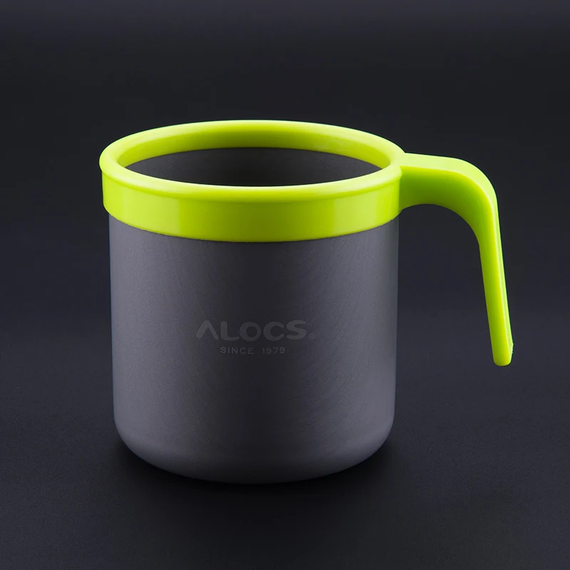 Alocs TW-401, для улицы, портативная, 400 мл, для кемпинга, чашка для воды, кружка для кофе, чашка, стакан для путешествий, пеших прогулок, альпинизма - Цвет: Зеленый