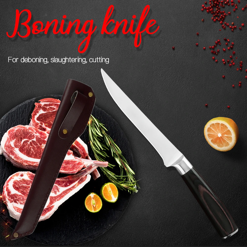 XYj Boning Fillet Stainless Steel Chef Knife 5.5'' INCH With Knife Cover  Sheath Sushi Sashimi Salmon Fish Japanese Style - AliExpress