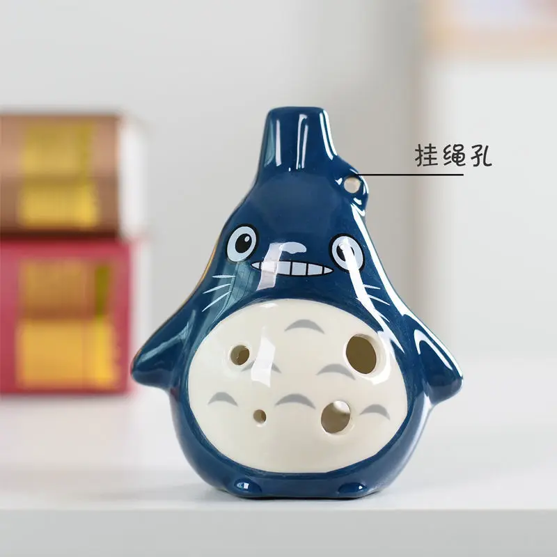 Ocarina 6 Hole Small Cartoon Character Ocarina Alto C Tone Beginner Ocarina Tourist Souvenir Teaching Toys Ceramic Pendant